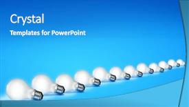  Presentation with light bulbs - Presentation theme having white light bulbs lit over a colorful blue background background and a teal colored foreground