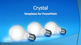  Presentation with light bulbs - Slide deck with white light bulbs lit over a colorful blue background background and a teal colored foreground