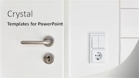  Presentation with switch off light - Presentation design featuring white-light-switch-and-socket background and a white colored foreground