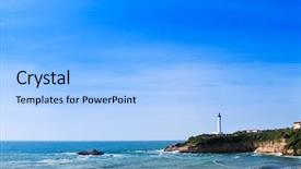  Presentation with lighthouse beacon - Colorful PPT layouts enhanced with white lighthouse blue sky beacon backdrop and a light blue colored foreground