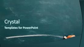  Presentation with green chalkboard - Presentation having white line on a green background and a ocean colored foreground