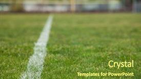  Presentation with green soccer field sport - Slides enhanced with white line on a soccer background and a tawny brown colored foreground
