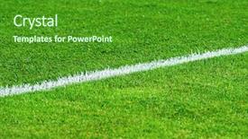  Presentation with green grass texture in soccer - Colorful slides enhanced with white line on a soccer backdrop and a forest green colored foreground