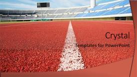  Presentation with stadium - PPT layouts enhanced with white lines - close up photo background and a red colored foreground