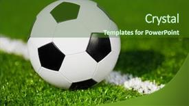  Presentation with soccer field - PPT layouts consisting of white lines - new and clean soccer ball background and a  colored foreground