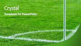  Presentation with soccer field - Colorful presentation theme enhanced with white lines - soccer field corner backdrop and a shamrock green colored foreground