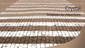  Presentation with road marking - PPT theme featuring white lines of road marking background and a  colored foreground