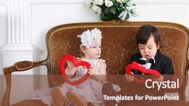  Presentation with hearing clinicyoung lady - Beautiful slides featuring white long dress and boy backdrop and a tawny brown colored foreground