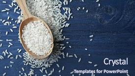  Presentation with rice grain - PPT theme enhanced with white long grain rice background and a ocean colored foreground