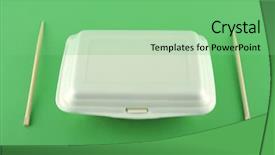  Presentation with lunch box - Presentation design with white lunch box in green background and a seafoam green colored foreground