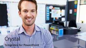  Presentation with school - Beautiful slide deck featuring white male teacher in school backdrop and a  colored foreground