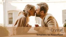  Presentation with cafe - Presentation featuring white-man-kissing-and-proposing background and a coral colored foreground
