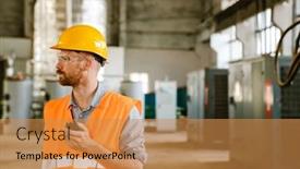  Presentation with radio - Slides consisting of white-man-wearing-helmet-using background and a gold colored foreground