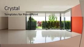  Presentation with living room - Cool new presentation design with wide living room with windows backdrop and a mint green colored foreground