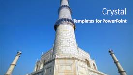  Presentation with agra - Audience pleasing slide set consisting of white-marble-taj-mahal backdrop and a teal colored foreground