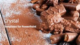  Presentation with sweets - Audience pleasing PPT layouts consisting of white marron - chocolate sweets with powder backdrop and a red colored foreground