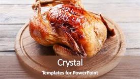  Presentation with chicken - Audience pleasing presentation theme consisting of white marron - delicious baked chicken on table backdrop and a tawny brown colored foreground