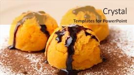  Presentation with ice cream - Presentation theme featuring white marron - delicious ice cream on plate background and a yellow colored foreground