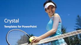  Presentation with lawn tennis a hard court - Theme consisting of white marron - female playing tennis on court background and a  colored foreground