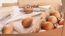  Presentation with mushrooms farm to table vegetables - Theme featuring white marron - fresh farm eggs on table background and a  colored foreground