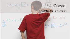  Presentation with back pack tourism - Presentation theme featuring white marron - schoolboy standing against whiteboard back background and a  colored foreground