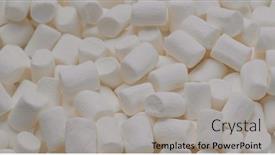  Presentation with cotton candy - PPT theme featuring white-marshmallow-in-stack-cotton background and a light gray colored foreground