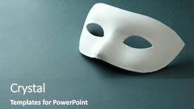  Presentation with masquerade - Slide deck having white mask on grey background background and a ocean colored foreground