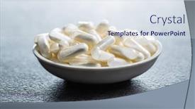  Presentation with medical pills - Colorful PPT theme enhanced with white-medical-pills-pharmaceutical-medicine backdrop and a sky blue colored foreground