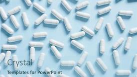  Presentation with medical pills - Beautiful slide set featuring white-medical-pills backdrop and a light blue colored foreground
