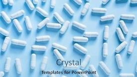  Presentation with medical pills - Presentation design with white-medical-pills background and a light blue colored foreground