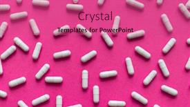  Presentation with medical pills - Slide deck having white-medical-pills background and a coral colored foreground