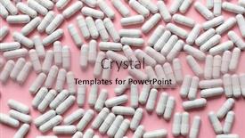  Presentation with medical pills - Audience pleasing PPT theme consisting of white-medical-pills backdrop and a coral colored foreground