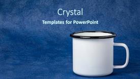  Presentation with tea cup - Amazing presentation design having white-metal-enamel-cup backdrop and a ocean colored foreground