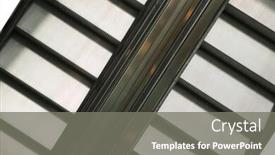  Presentation with stairway - Amazing presentation theme having white metal escalator stairway over white background backdrop and a gray colored foreground