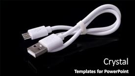  Presentation with cable - Presentation theme enhanced with white-micro-usb-to-usb background and a  colored foreground