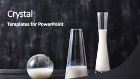  Presentation with white milk - Beautiful theme featuring white milk in the glass backdrop and a dark gray colored foreground