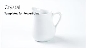  Presentation with white milk - PPT theme featuring white milk jug on white background background and a sky blue colored foreground