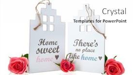  Presentation with white rose - Cool new presentation with white-miniature-house-with-rose backdrop and a white colored foreground