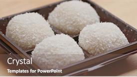  Presentation with traditional chinese funeral - Presentation design consisting of white-mochi-traditional-chinese-dessert background and a violet colored foreground