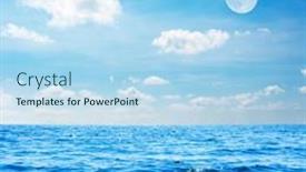  Presentation with blue sky - PPT layouts with white-moon-in-blue-sky background and a light blue colored foreground