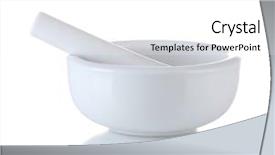  Presentation with mortar - PPT theme having white mortar and pestle isolated background and a white colored foreground