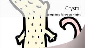  Presentation with cartoon - PPT theme enhanced with white mouse cartoon background and a white colored foreground