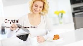  Presentation with lactation young woman breastfeeding - Cool new presentation design with white mug in the kitchen backdrop and a lemonade colored foreground