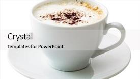  Presentation with coffee beans on a white - Theme with white mug of coffee isolated background and a white colored foreground