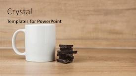  Presentation with white chocolate - Colorful presentation enhanced with white-mug-on-the-kitchen backdrop and a coral colored foreground