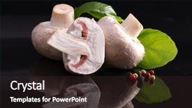  Presentation with mushroom - Amazing PPT layouts having white mushroom with spice backdrop and a wine colored foreground