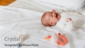 Presentation with baby crying - Slide deck with white-newborn-baby-crying background and a light gray colored foreground