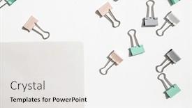  Presentation with work quality - Slide set consisting of white-note-hold-by-metal background and a white colored foreground