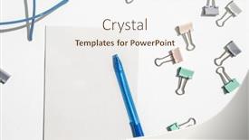  Presentation with work quality - Slides having white-note-hold-by-metal background and a sky blue colored foreground