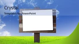  Presentation with blue aged wood sign - Presentation theme having white notebook sticker page - paper on wood signs background and a  colored foreground